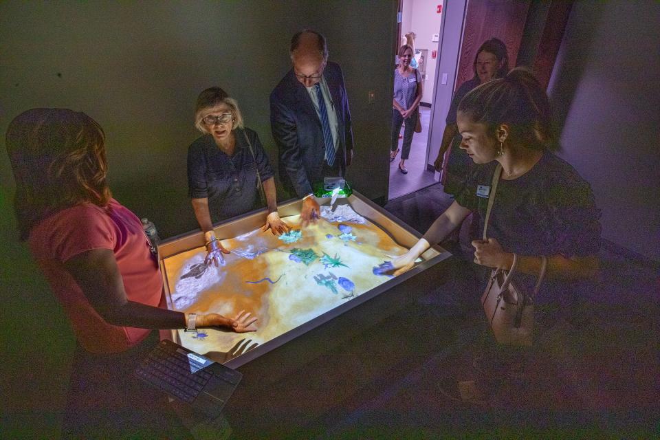 Interactive sand box for children at Bethany Center for Grieving Children in Lakeland. ERNST PETERS/ THE LEDGER