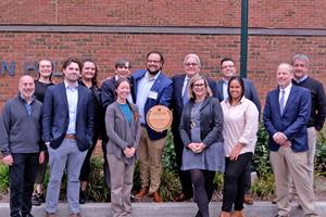 Members of Casella Waste Systems, Inc., including several University of Vermont alumni, were on hand to accept the UVM Grossman School of Business Legacy Enterprise Award on Friday, September 29.