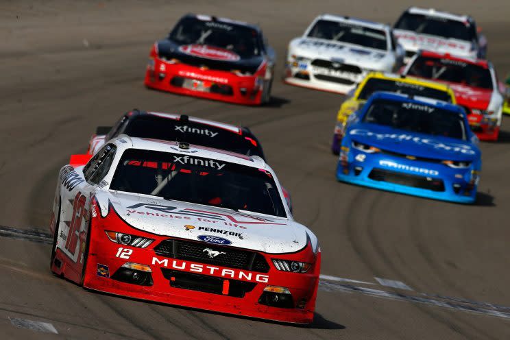 Joey Logano won an Xfinity Series race earlier this year at Vegas. (Getty)