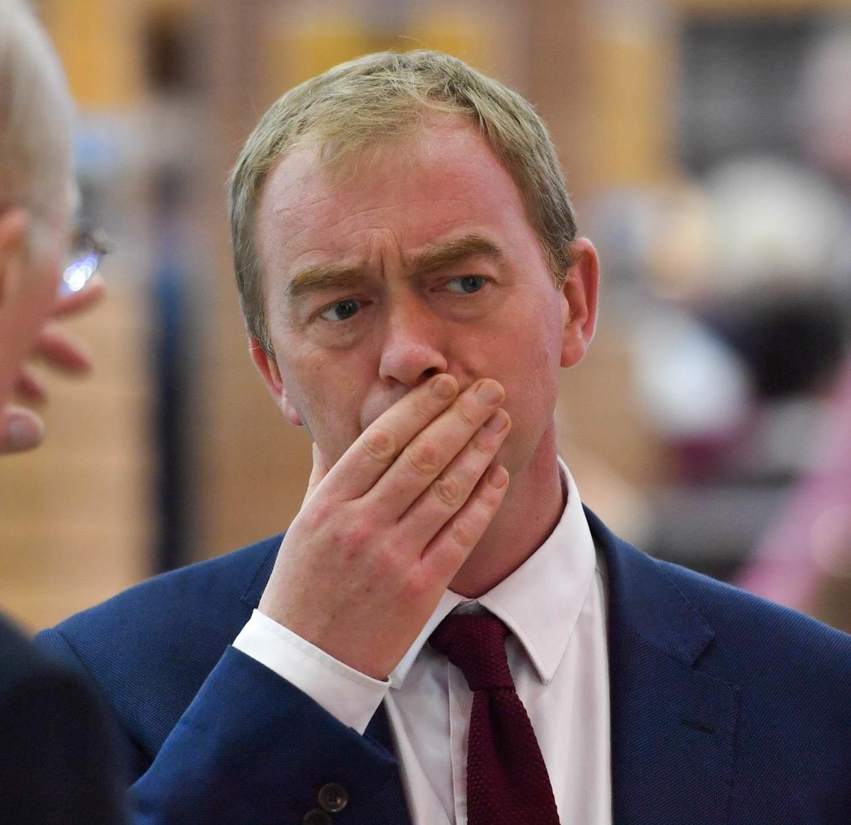 In trouble: former Lib Dem leader, Tim Farron