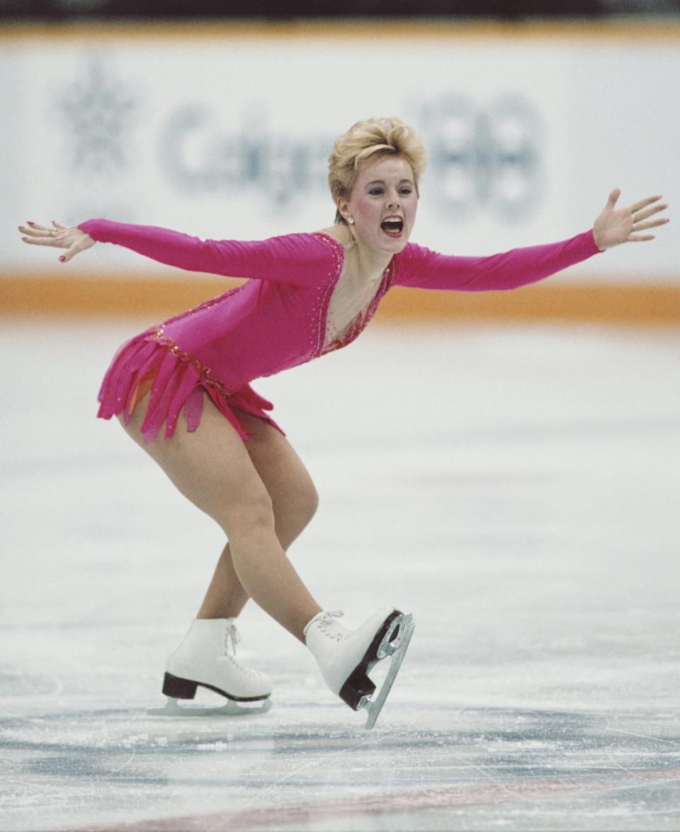 Canada's Elizabeth Manley competes at the 1988 Calgary Olympics.