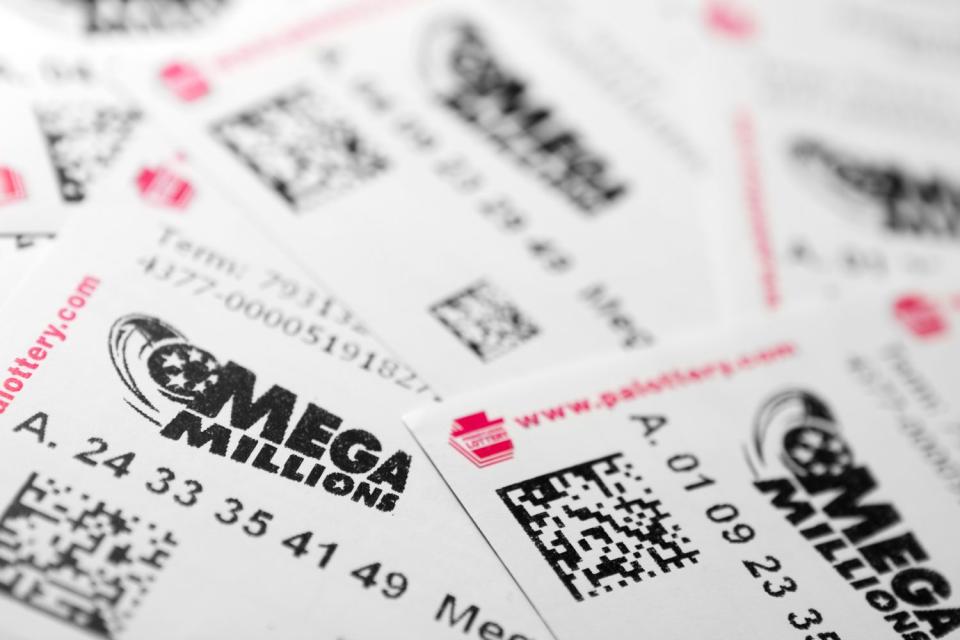 <p>Getty</p> Mega Millions tickets