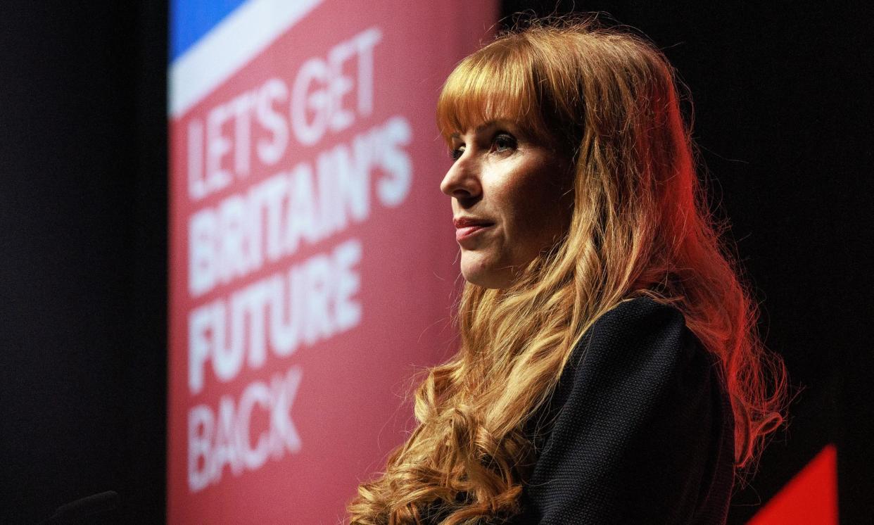 <span>Labour deputy leader Angela Rayner speaks at the opening of Labour party conference in Liverpool.</span><span>Photograph: Joel Goodman/The Guardian</span>