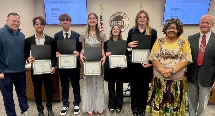 Wichita Falls ISD students were recognized at Monday night's School Board meeting for receiving all-state band and orchestra honors from the Texas Music Educators Association.