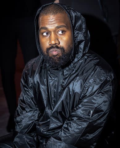 <p>Arnold Jerocki/Getty</p> Kanye West at the Marni fashion show during Milan Fashion Week on February 23, 2024