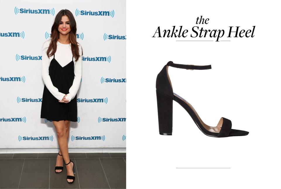 Selena Gomez wears ankle strap heels