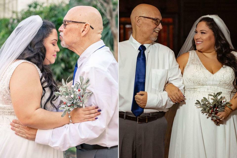 <p>Nuva Photography</p> Ruthie Fonseca and her dad, Julio Fonseca, walk down the aisle. 