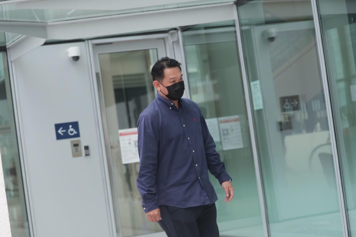 Stars Engrg owner Chua Xing Da, 37, at the State Courts where he testified at the public inquiry into the February Tuas blast that killed three of his employees. 