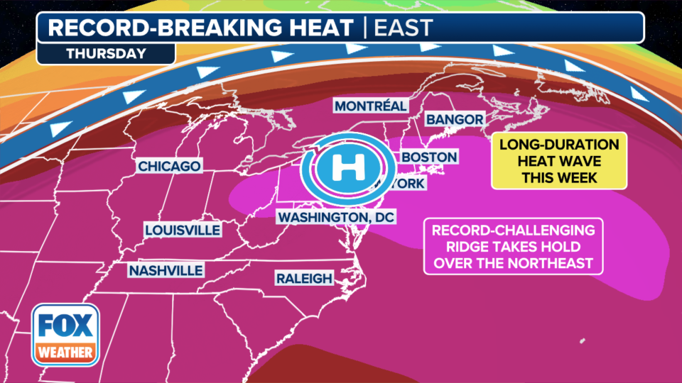 Record-breaking heat is expected across the Ohio Valley and Northeast this week.