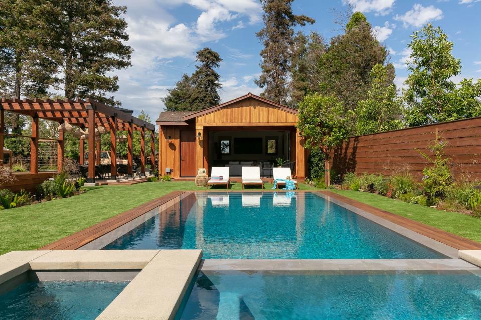 pool in backyard