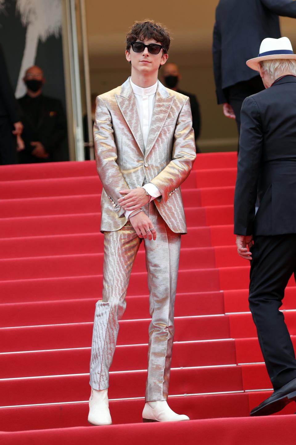 Timothée Chalamet attends the "The French Dispatch" screening during the 74th annual Cannes Film Festival on July 12, 2021 in Cannes, France.