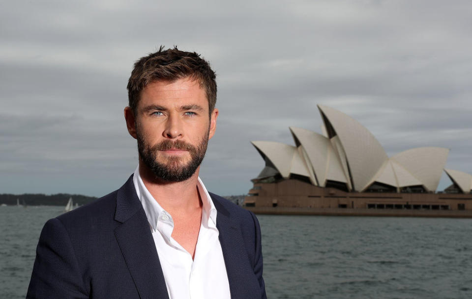 Chris Hemsworth is searching for sharks. (Photo: Mark Metcalfe/Getty Images for Disney)