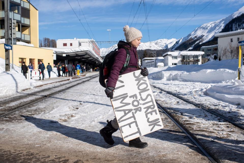 Swedish climate activist Greta Thunberg protests every Friday outside Sweden's parliament (EPA)