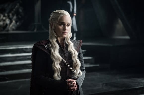 Actress Emilia Clarke in a scene from HBO's Game of Thrones.