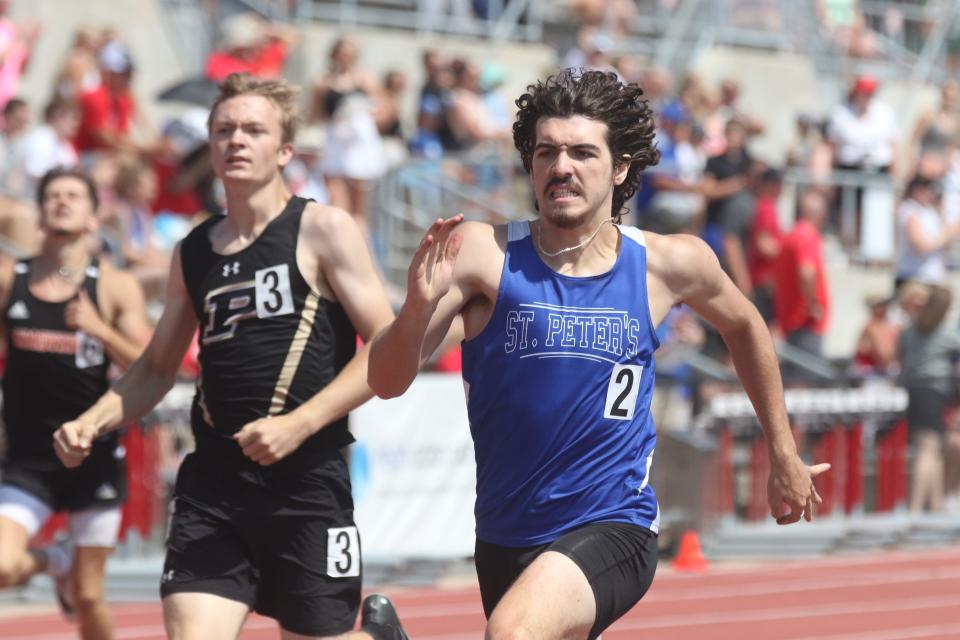 St. Peter's Peyton Bodnar advanced to Day 2 of the Division III state track meet in the 400-meter dash.