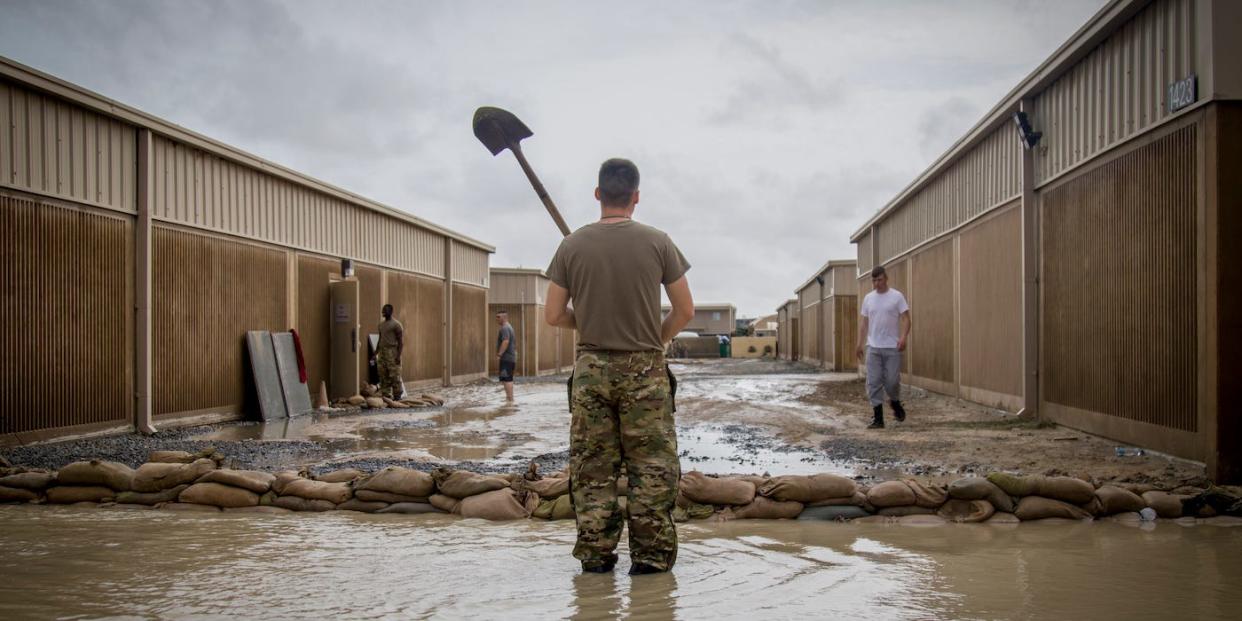 US Army flooding Camp Arifjan Kuwait