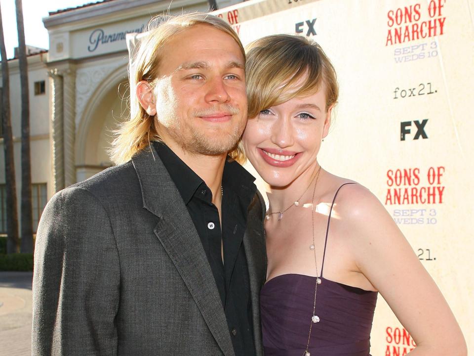 Charlie Hunnam (L) and girlfriend Morgana arrive at the FX Series Screening of "Sons of Anarchy" held at Paramount Theater at Paramount Studios on August 24, 2008 in Hollywood, California