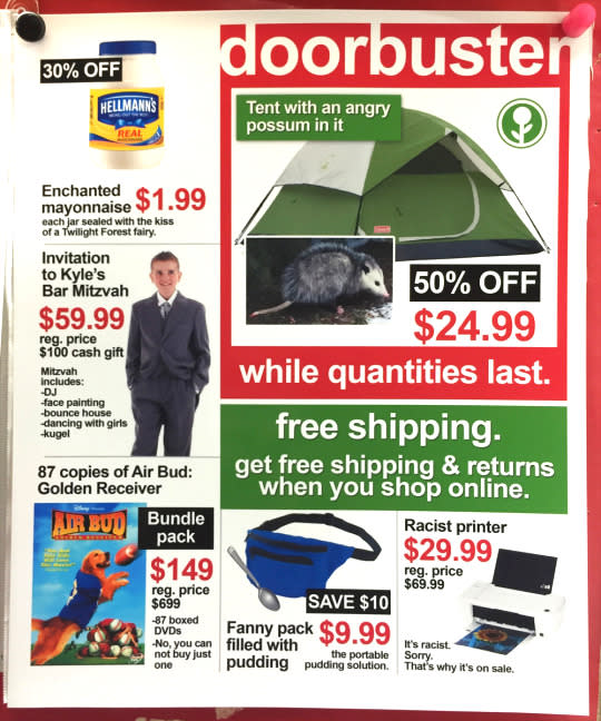 black friday spoof insert ad