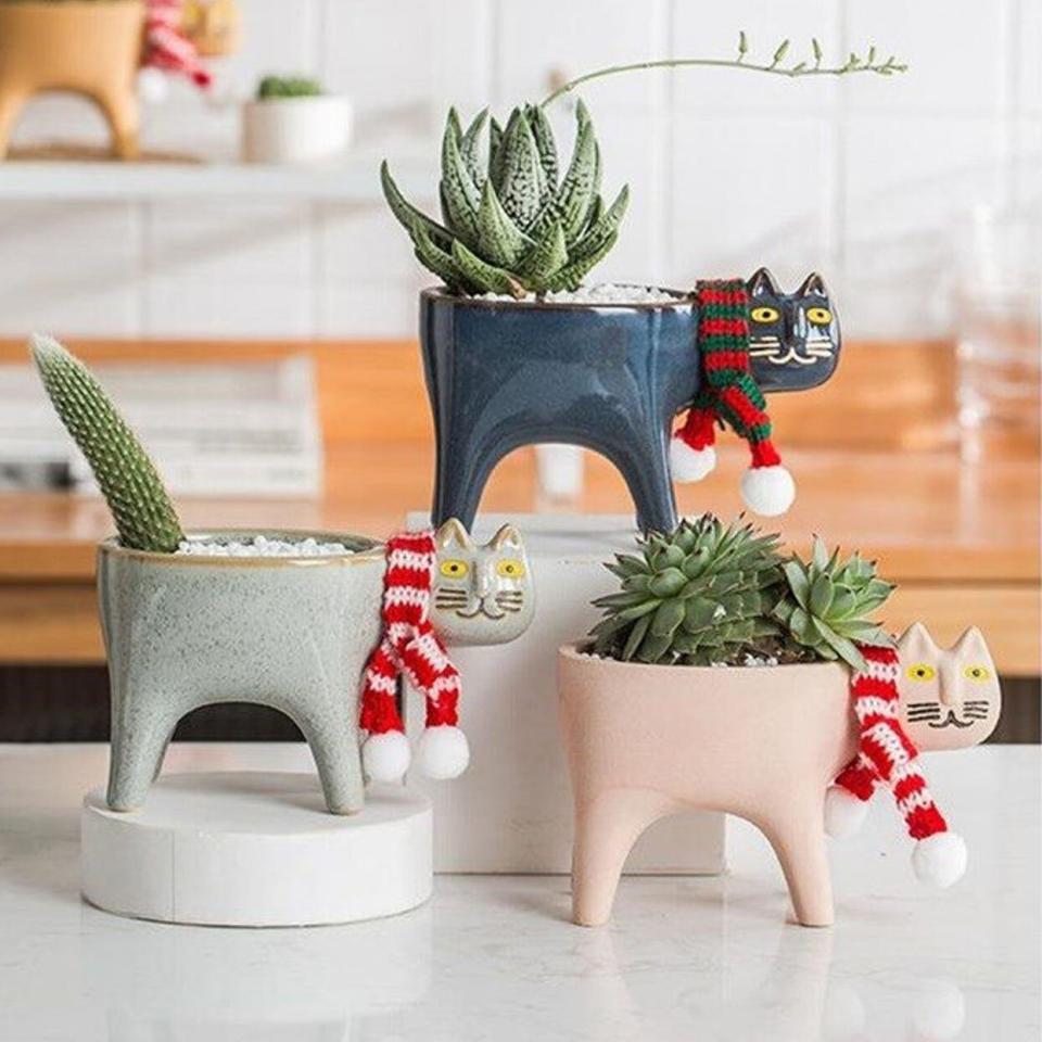 ceramic cat planter