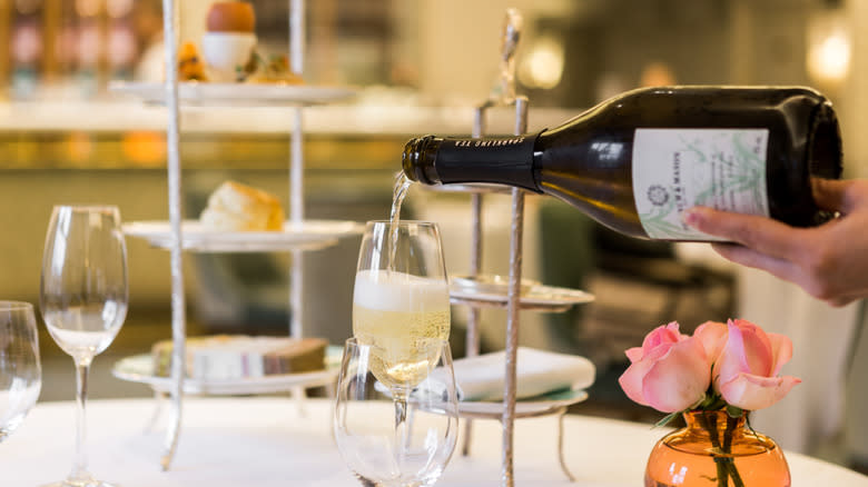 Afternoon tea with sparkling wine