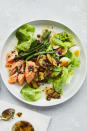 <p>Salmon, egg, potatoes, and Kalamata olives are brought together by a mustard dressing.</p><p><strong><a rel="nofollow noopener" href="http://www.womansday.com/food-recipes/food-drinks/recipes/a59397/salmon-nicoise-salad-recipe/" target="_blank" data-ylk="slk:Get the recipe." class="link ">Get the recipe.</a></strong></p>