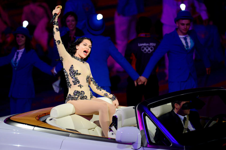 Singer Jessie J performs during the Closing Ceremony on Day 16 of the London 2012 Olympic Games at Olympic Stadium on August 12, 2012 in London, England. (Photo by Mike Hewitt/Getty Images)