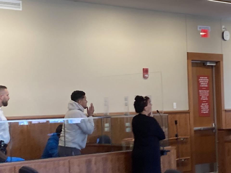 Jose Pagan pleads not guilty and is ordered held on $25,000 cash bail for alleged role in Sunday's shooting death outside the Riverside Sports Bar on Rodman Street.