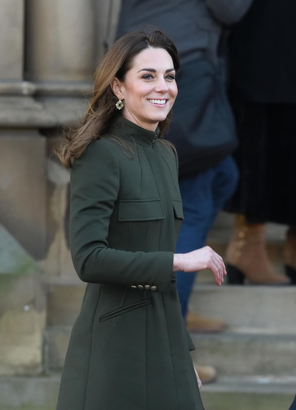 BRADFORD, ENGLAND - JANUARY 15: Prince William, Duke of Cambridge and Catherine, Duchess of Cambridge meet members of the public outside City Hall on January 15, 2020 in Bradford, United Kingdom. (Photo by Karwai Tang/WireImage)