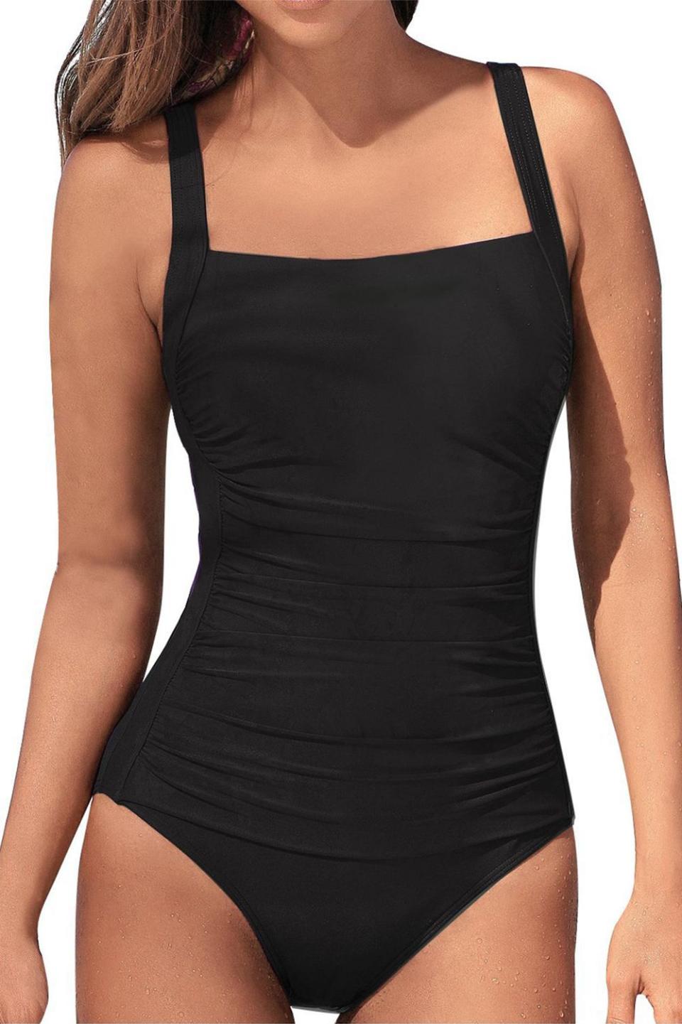 Upopby Black Padded One-Piece Swimsuit