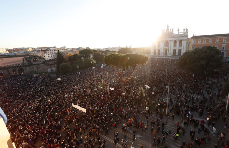 Demonstration held by "the sardines" in Rome