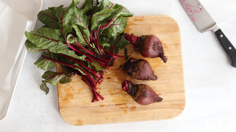 beets on a cutting board