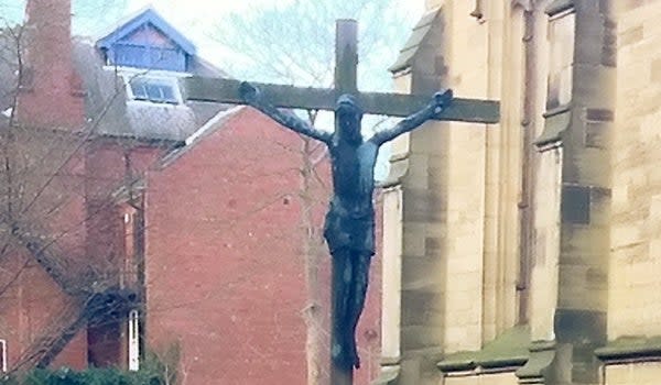 <p>Thieves took crucifix overnight on Wednesday</p> (SWNS)