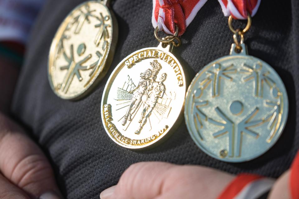 Jenny Matsler, of Las Cruces, has won a number of state Special Olympics medals, most of them from bocce. Pictured Wednesday, Jan. 26, 2022.