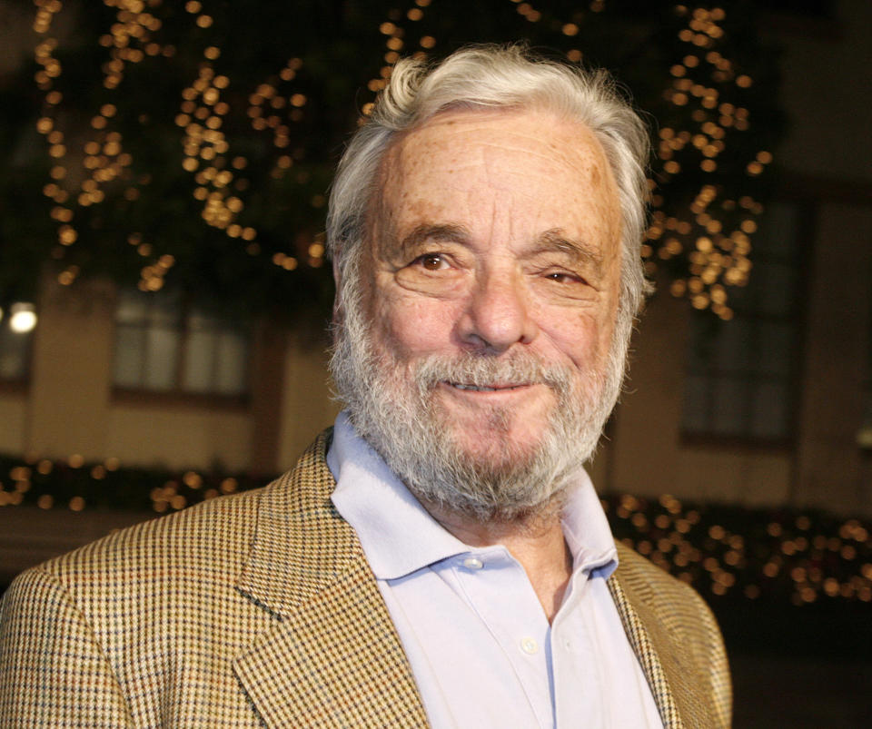 The legendary composer, who was known as <a href="http://www.eonline.com/news/36447/sondheim-opens-up-on-being-gay" target="_blank">openly gay </a>in theater circles, nabbed <a href="https://www.youtube.com/watch?v=vr4186AANEg" target="_blank">a Best Original Song award</a> for "Sooner or Later," performed by Madonna in "Dick Tracy."