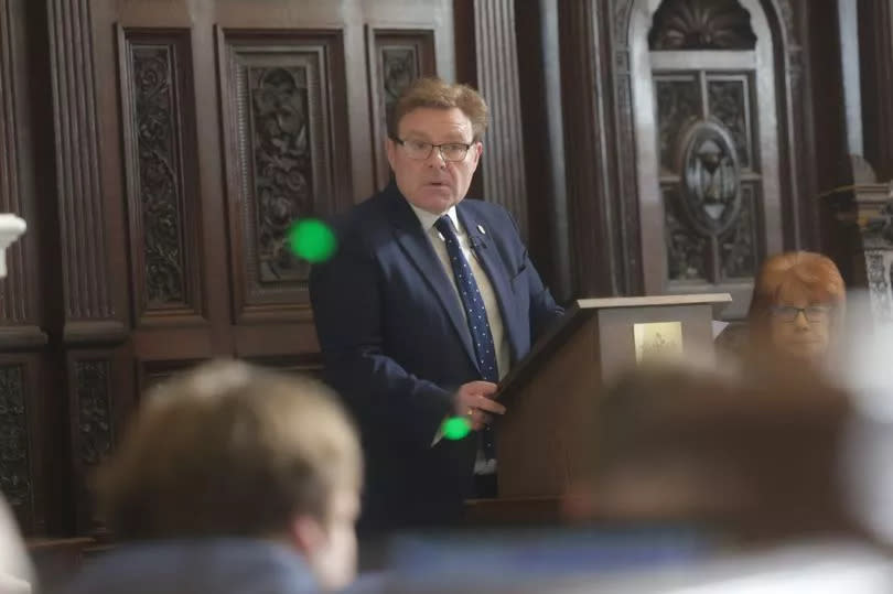 Birmingham City Council leader John Cotton during March's budget meeting -Credit:Birmingham Live/Nick Wilkinson