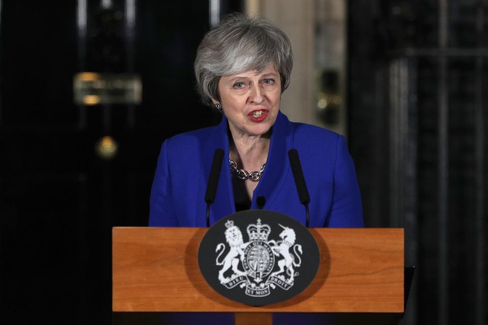 Theresa May offered cross-party talks in her Downing Street speech on Wednesday (Getty Images)