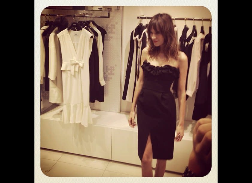Alexa Chung looking gorgeous at #fno #moschino