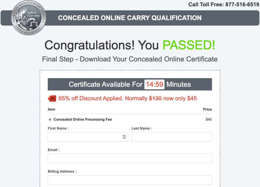 Concealed Online has run ads that take customers directly from Facebook to a checkout page with a 15-minute countdown. These ads have been viewed millions of times. (Photo: Concealed Online)