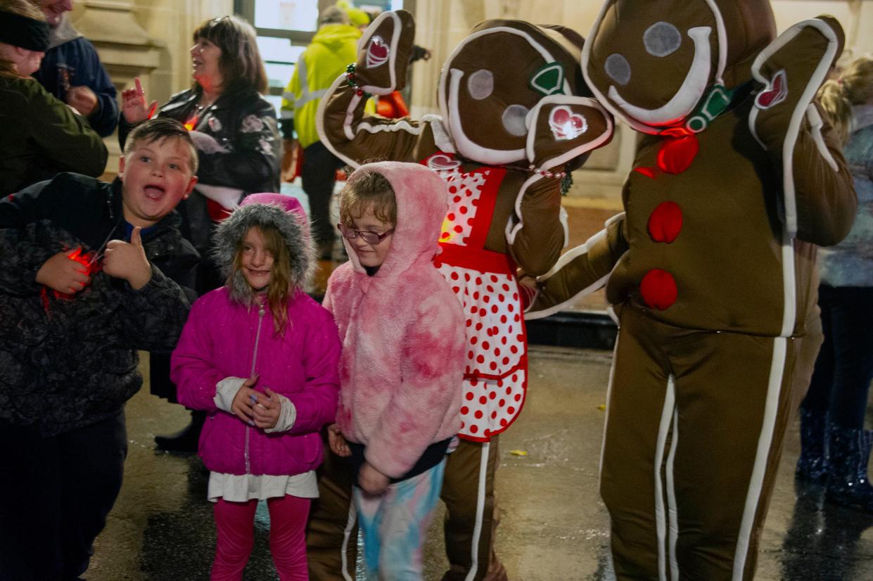 Kids had a chance to have a photo taken with the gingerbread people.