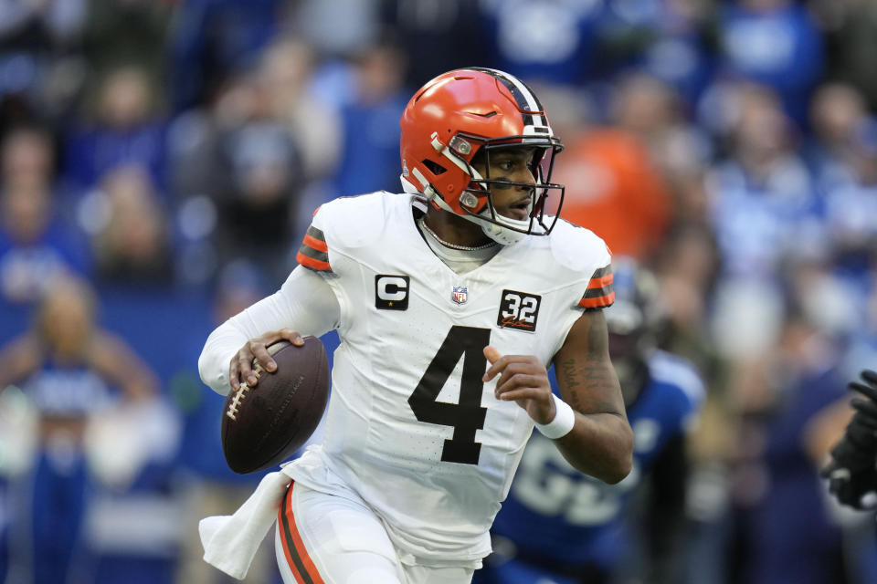 Deshaun Watson will miss the Browns' Week 8 game. (AP Photo/Michael Conroy)