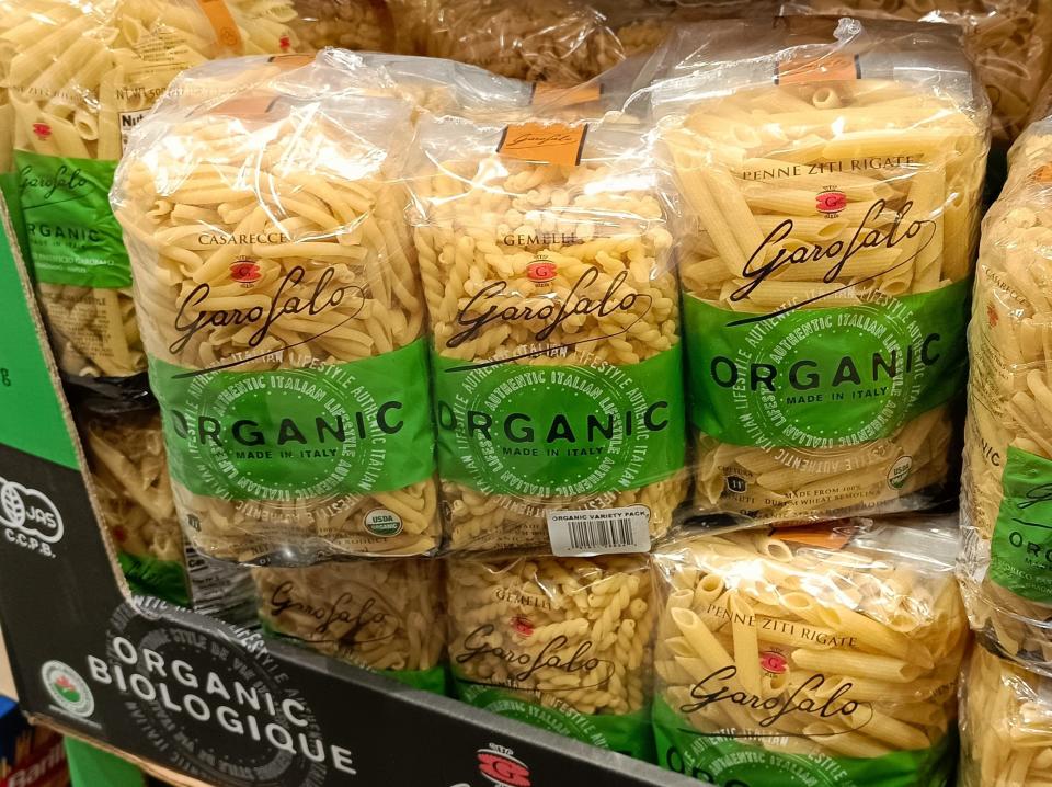 Organic pasta at Costco