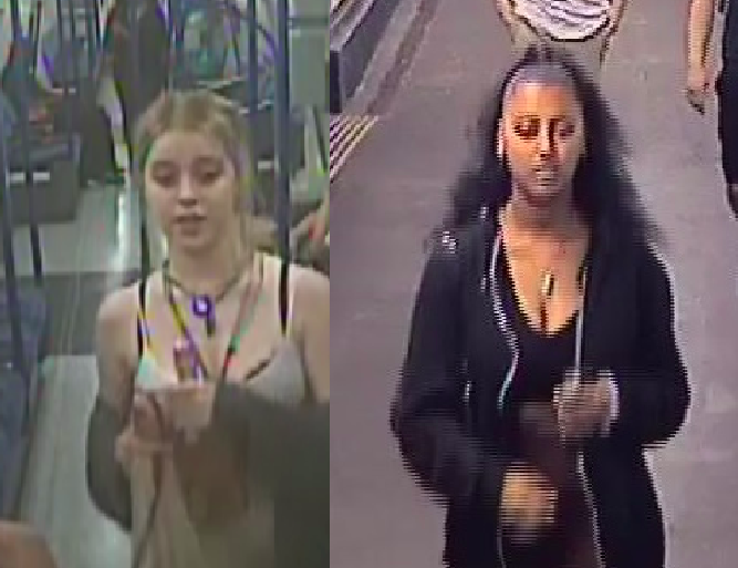 Police are searching for two women after a Tube passenger was hit over the head with a wine bottle. (SWNS)