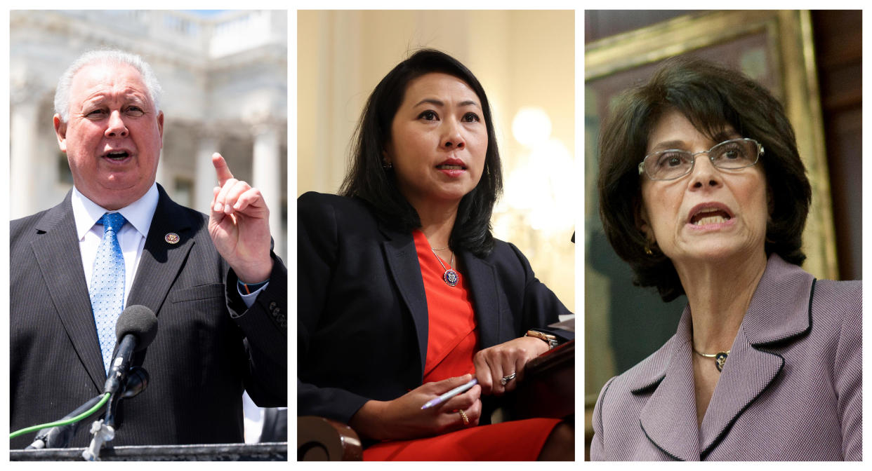 FILE: Representatives Albio Sires, Stephanie Murphy and Lucille Roybal-Allard. 