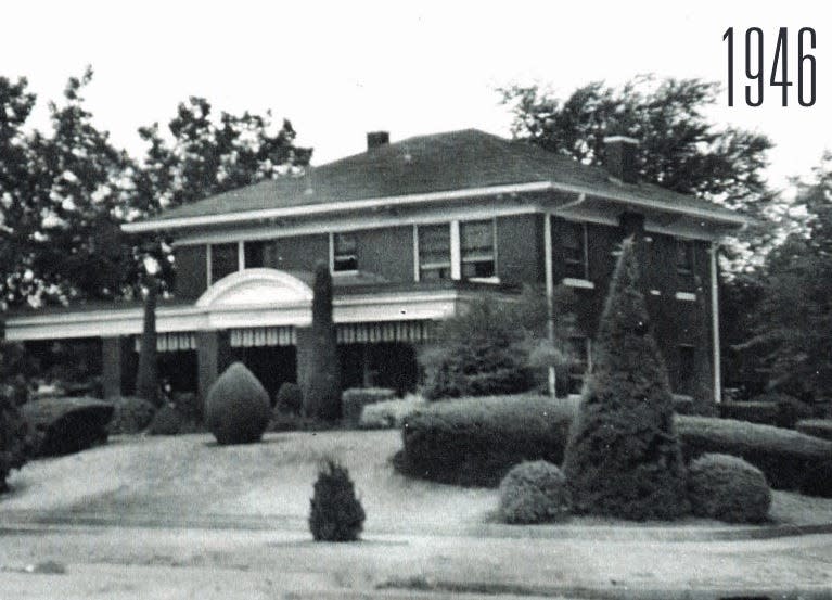 Photos are taken at the original Miller home in 1946, fondly referred to as the Miller Mansion (1221 N Miller Blvd).  It was built in 1915 by neighborhood founder George Miller.