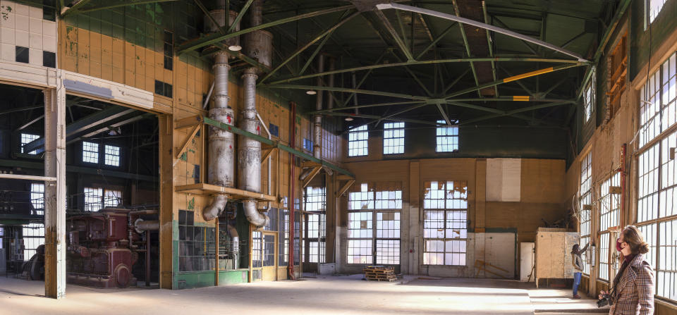 This photo provided by the National Park Service shows the interior of a building on Dec. 9, 2020, that housed equipment to supply power and heat to visitors and residents at the Grand Canyon. The building, known as the powerhouse, is in line for an upgrade that will bring it up to code and stabilize it while the park determines how best to use it. (Michael Quinn/National Park Service via AP)