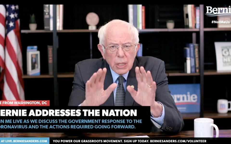 Bernie Sanders speaks from Washington