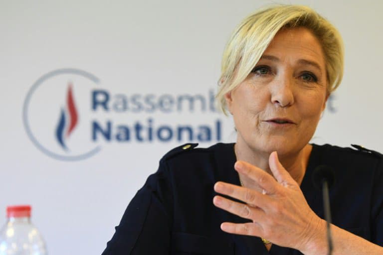 Marine Le Pen pendant une conférence de presser au siège du Rassemblement national à Nanterre, le 28 juillet 2020 - Christophe ARCHAMBAULT © 2019 AFP