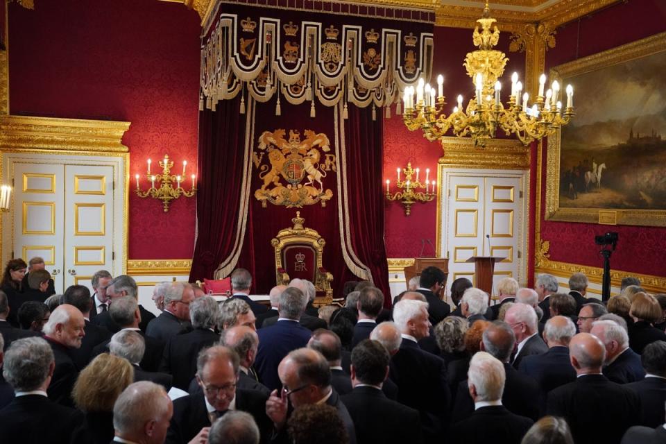 Members of the privy council gathered for the Accession Council. (Jonathan Brady/PA)