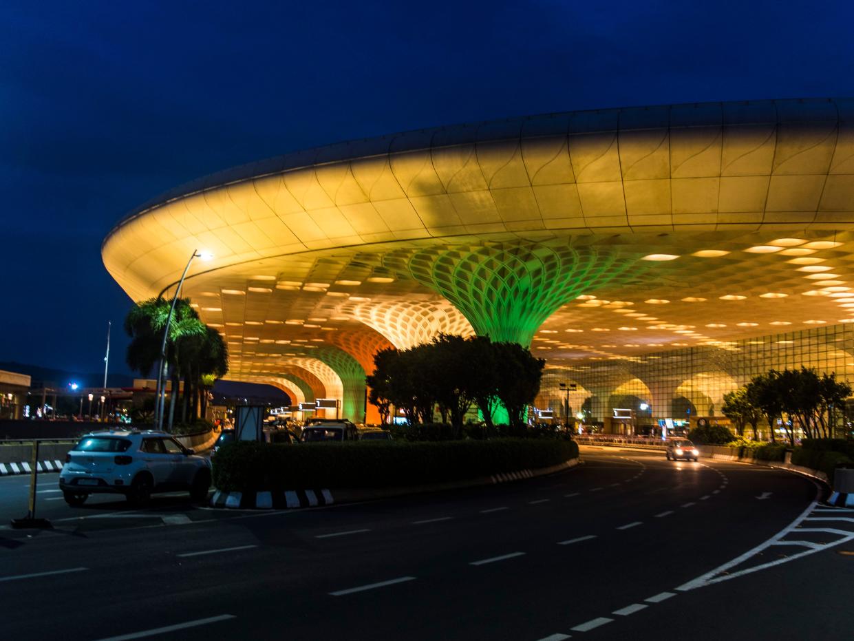 Chhatrapati Shivaji Maharaj International Airport Illuminated In Tricolour On The Eve Of The Independence Day