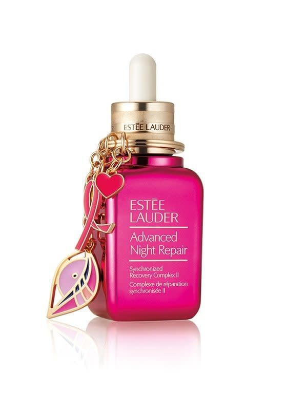 This repair serum is donating 20% of each purchase to the Breast Cancer Research Foundation. Get it <a href="https://www.esteelauder.com/product/681/51396/product-catalog/skincare/advanced-night-repair-with-pink-ribbon-keychain/limited-edition-collectible" target="_blank"><strong>here</strong></a>.